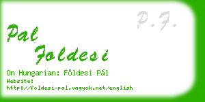 pal foldesi business card