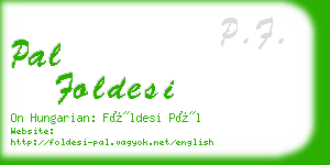 pal foldesi business card